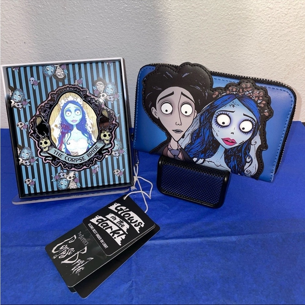 Exclusive Loungefly Corpse Bride Victor and Emily GITD Wallet & Collectible Pin